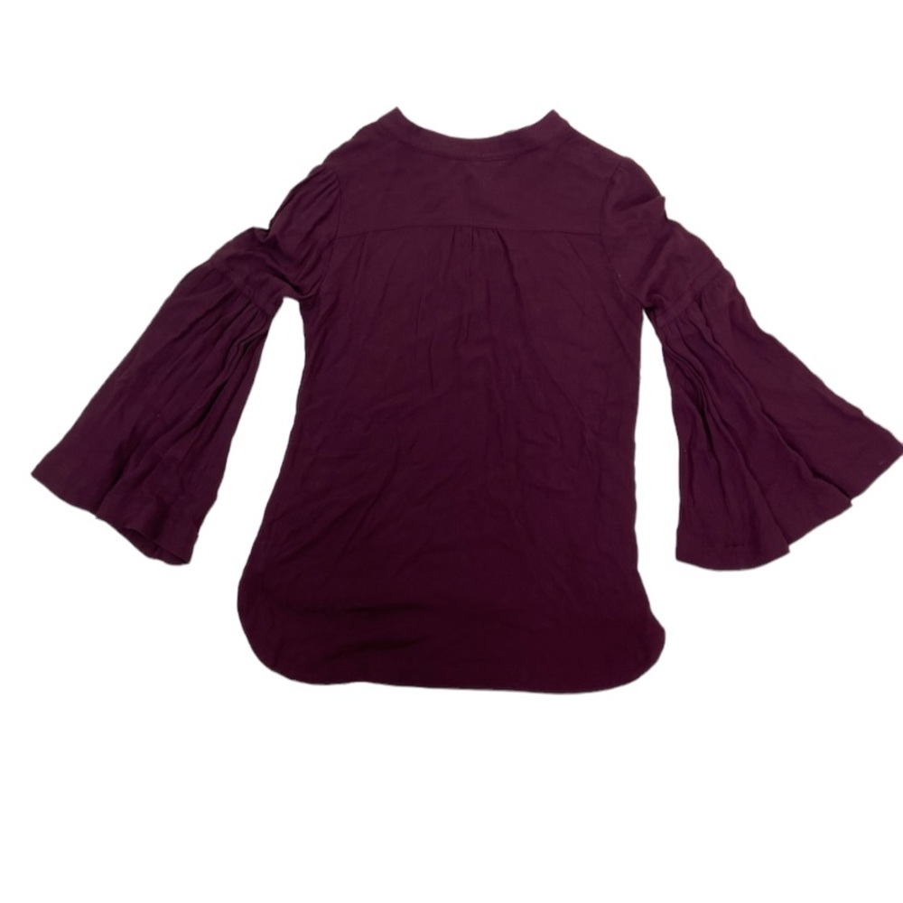 Free People Easy Girl Maroon Bell Sleeve Blouse Size Woman's XS